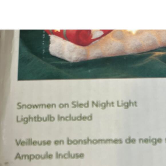 Snowman Sledding NIGHT LIGHT Winter Holiday Lamp International Bazaar Christmas - Picture 11 of 12